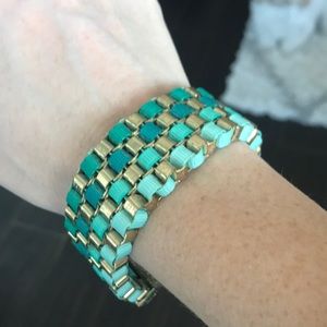 Chunky statement turquoise bracelet